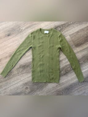 ASOS Olive Green Cable Knit Crewneck Sweater Dress - Women